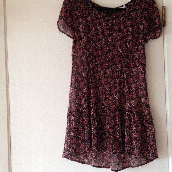 Pink Floral Sheer Babydoll Dress