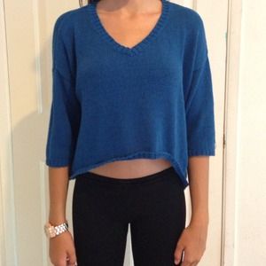 Royal blue 3/4 sleeve sweater