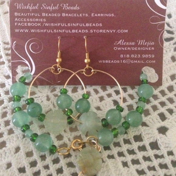 Jade flower set!!