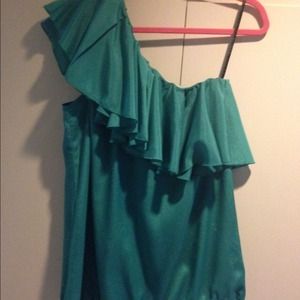 Sexy one shoulder green top