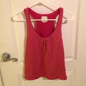 Red and white polka dot tank