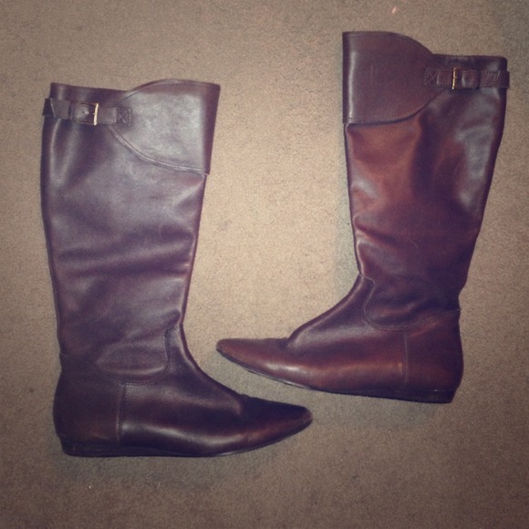 Authentic BCBG brown leather riding boots