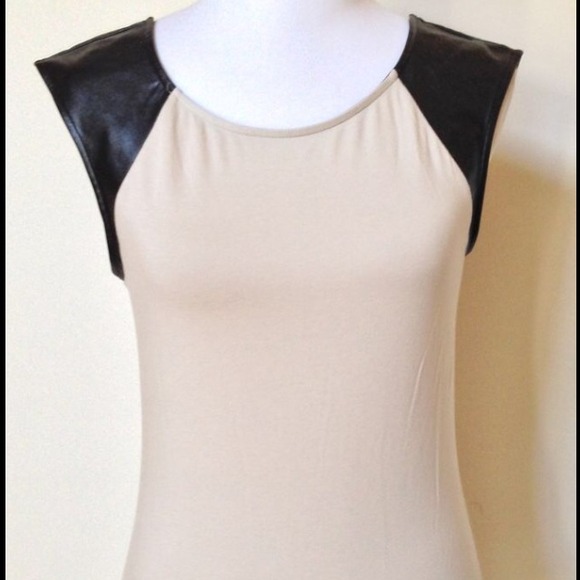 💕SOLD💕Super cute top with leather accents.