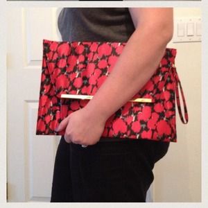 Black/Red Envelope ASOS Clutch (bag/purse)