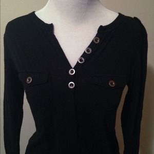 Long sleeve button top