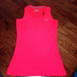 Neon pink Under Armour fitted racer back tank