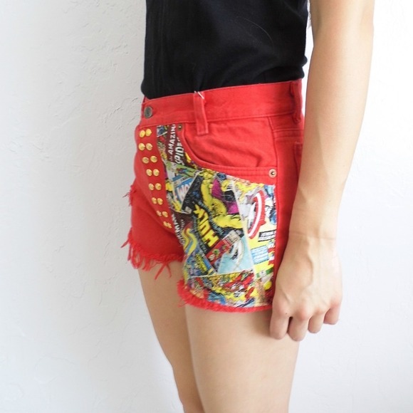 SOLD Iron Man Marvel Levi's High Waisted Shorts - Picture 2 of 4