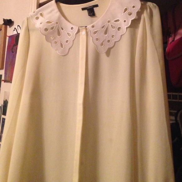 Chiffon button up with detailed collar