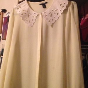 Chiffon button up with detailed collar