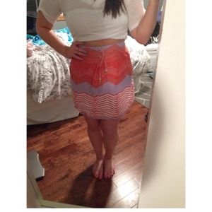 Roxy chevron print high waisted skirt