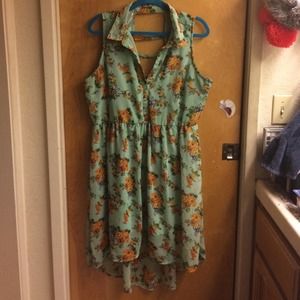 Green floral dress