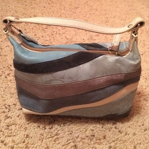 Auth Coach Blue Wave Tote Bag