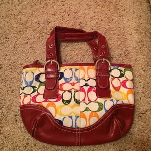 Auth Coach Colorful Hand bag