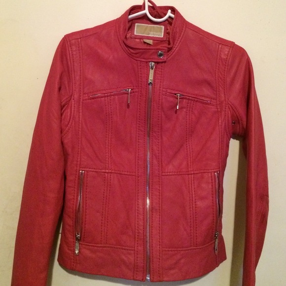 Michael Kors Jackets & Coats Vintage Leather Pink Biker Jacket