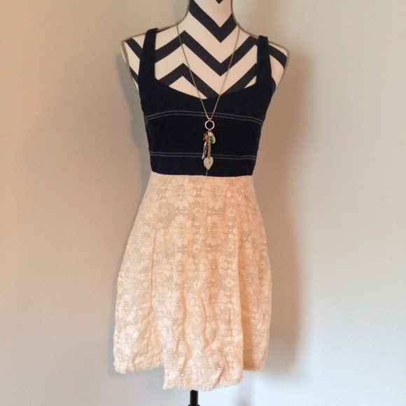 myMichelle Dresses & Skirts - ✨HOST PIC✨Half Denim, Have Lace Ivory Dress ✨