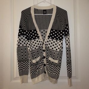 Black and white print cardigan from Pacsun