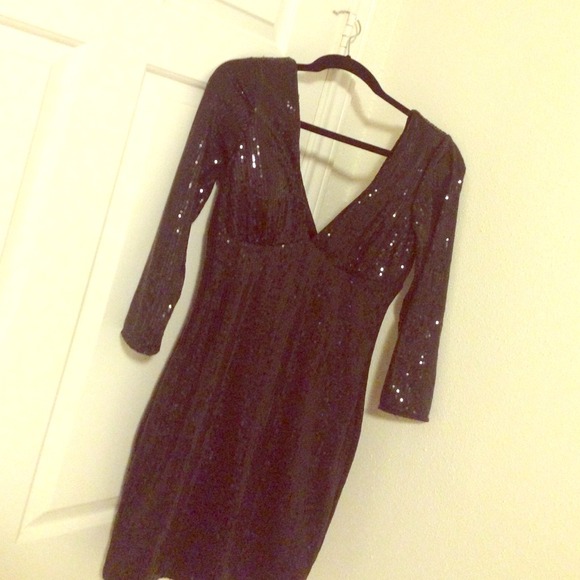 SEXY black sequined party dress