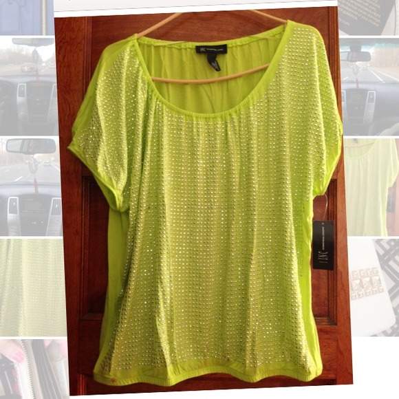 Lime green I.N.C top NWT