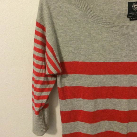American Eagle red and grey stripes sweater. - Picture 3 of 3