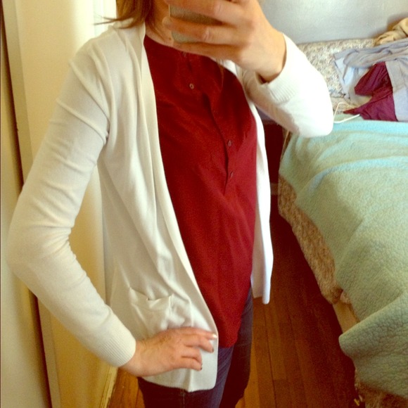 White Open Cardigan