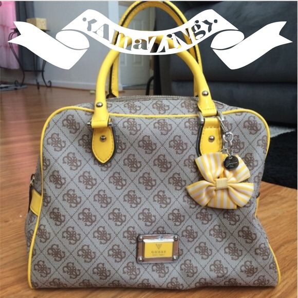 Guess Handbags - Yellow guess bow satchel