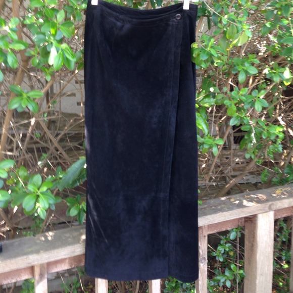 Wrap Style Suede Skirt