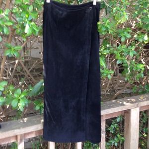 Wrap Style Suede Skirt
