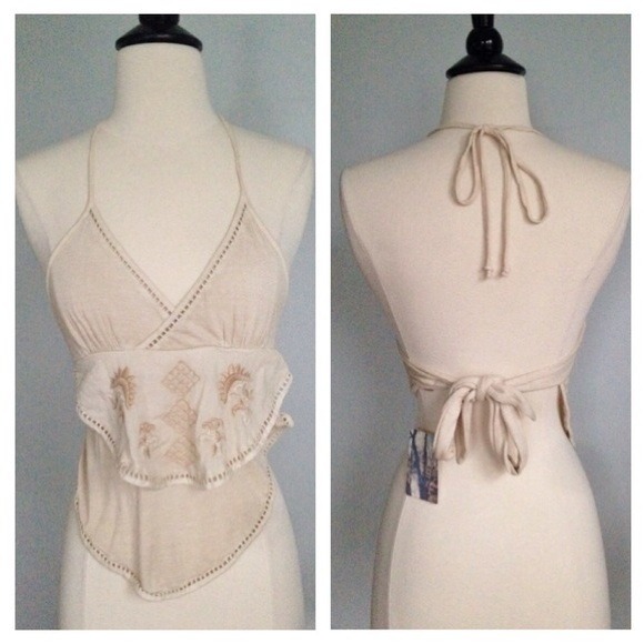 Urban Outfitters Tops - *Host Pick* Open-Back Cream Halter