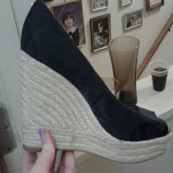 authentic Coach wedges, size 8