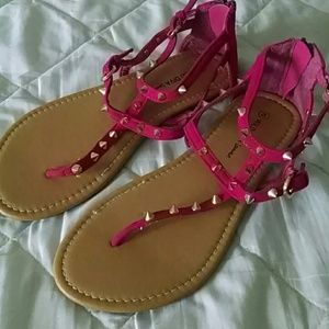 *SOLD* Size 8 Wild Diva pink studded sandals