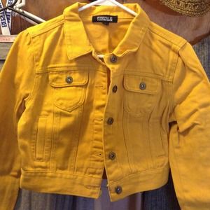 mustard denim shirt