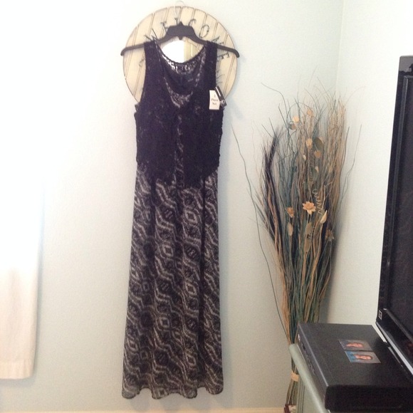 NWT Maxi Dress with Crocheted Vest