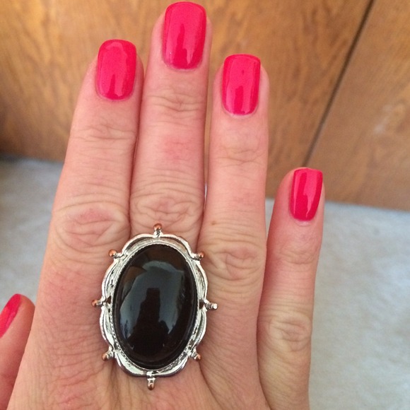 Black and silver ring