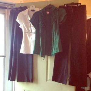 2 pairs dress pants and 2 dress shirts