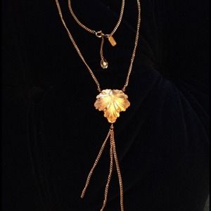 Citrine Gold & Bronze Leaf Necklace