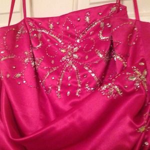 Pink ball gown with small train