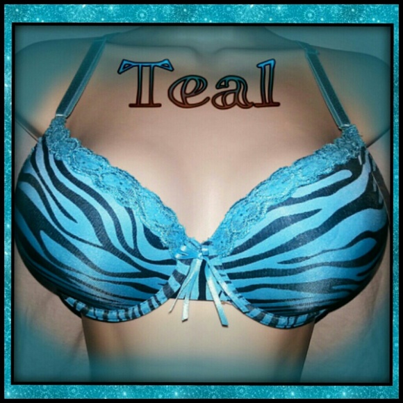 Sexy teal zebra print convertible bra NWT