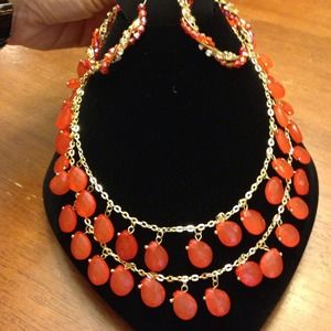 Coral Necklace Set