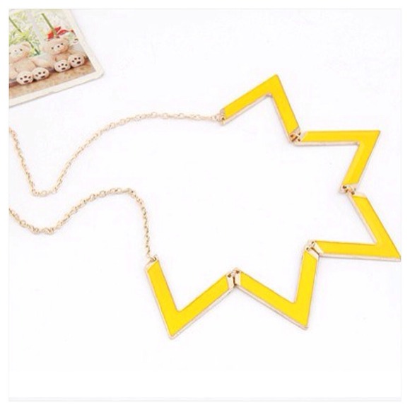 Sold in a bundle. Enamel Geometric Bib Necklace - Picture 2 of 3