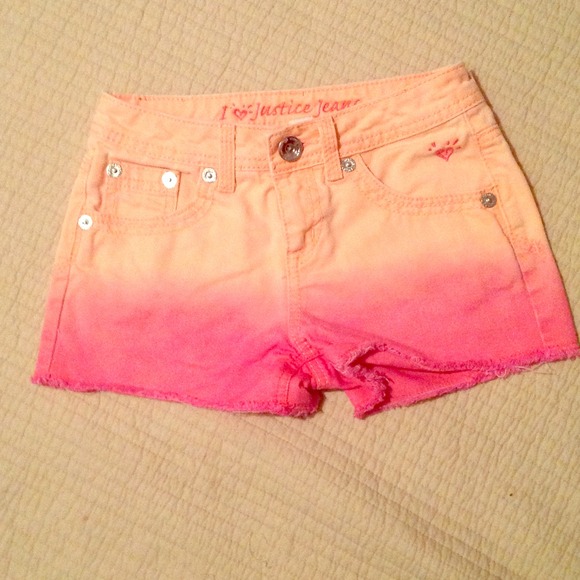 Orange and pink ombré shorts kids size 10 regular