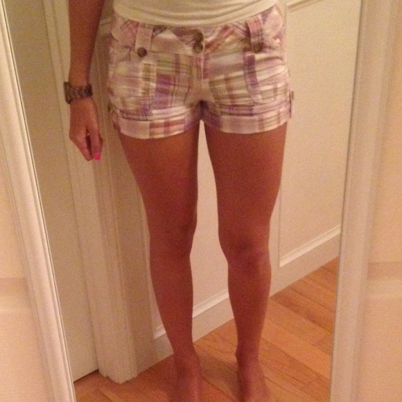 Purple patchwork shorts