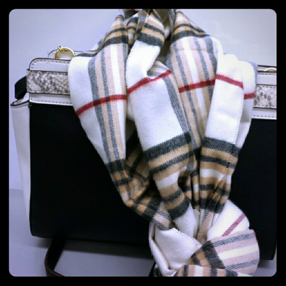 Nova check print plaid scarf