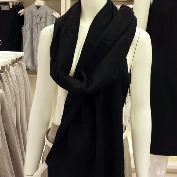 Solid black cashmere wrap