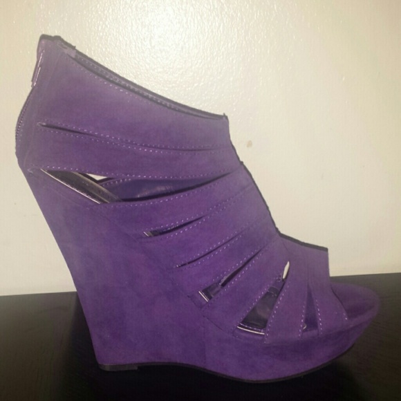 Purple Strappy Wedges