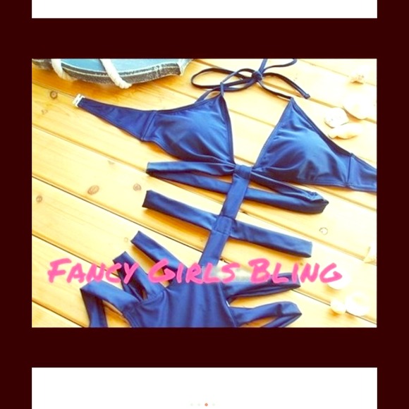 Jackets & Blazers - 💥FLASH SALE💥 DARK blue strappy swimsuit Monokini