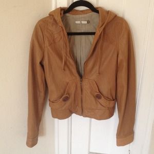 Mike & Chris 'Elisio' Leather Hooded Zip Jacket