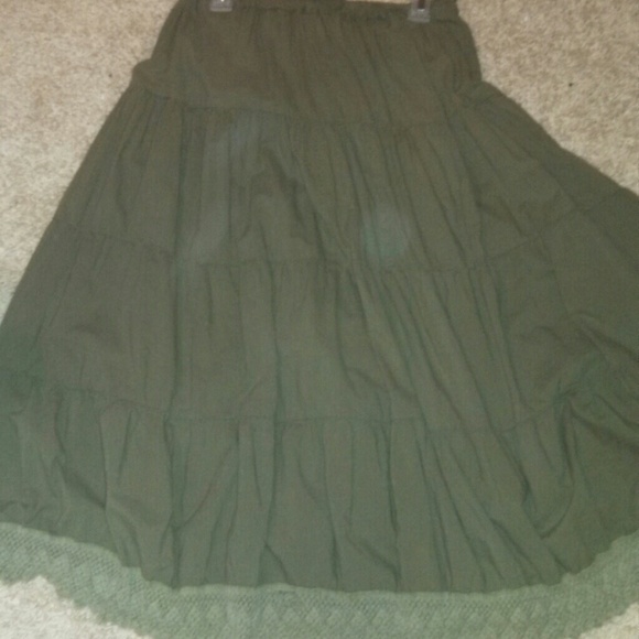 Army green skirt