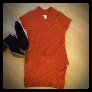 Orange Wrap Sweater Top