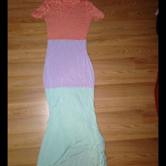 Color block mermaid maxi dress