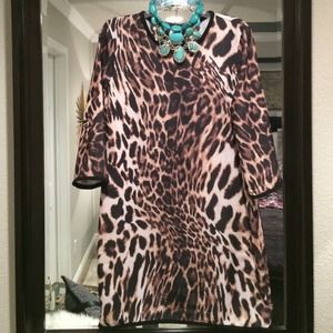 MNG leopard mini dress